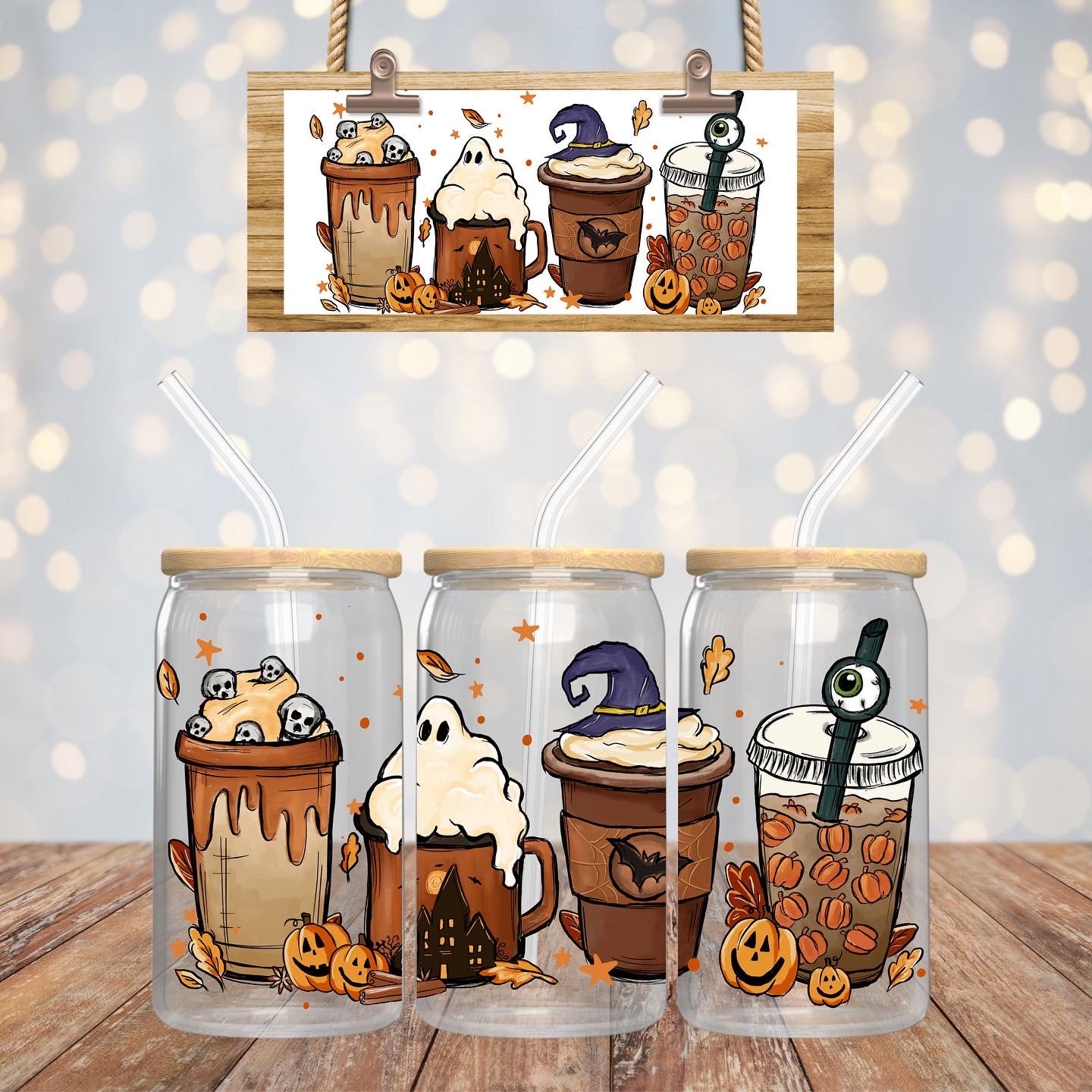 Halloween coffee glass cup