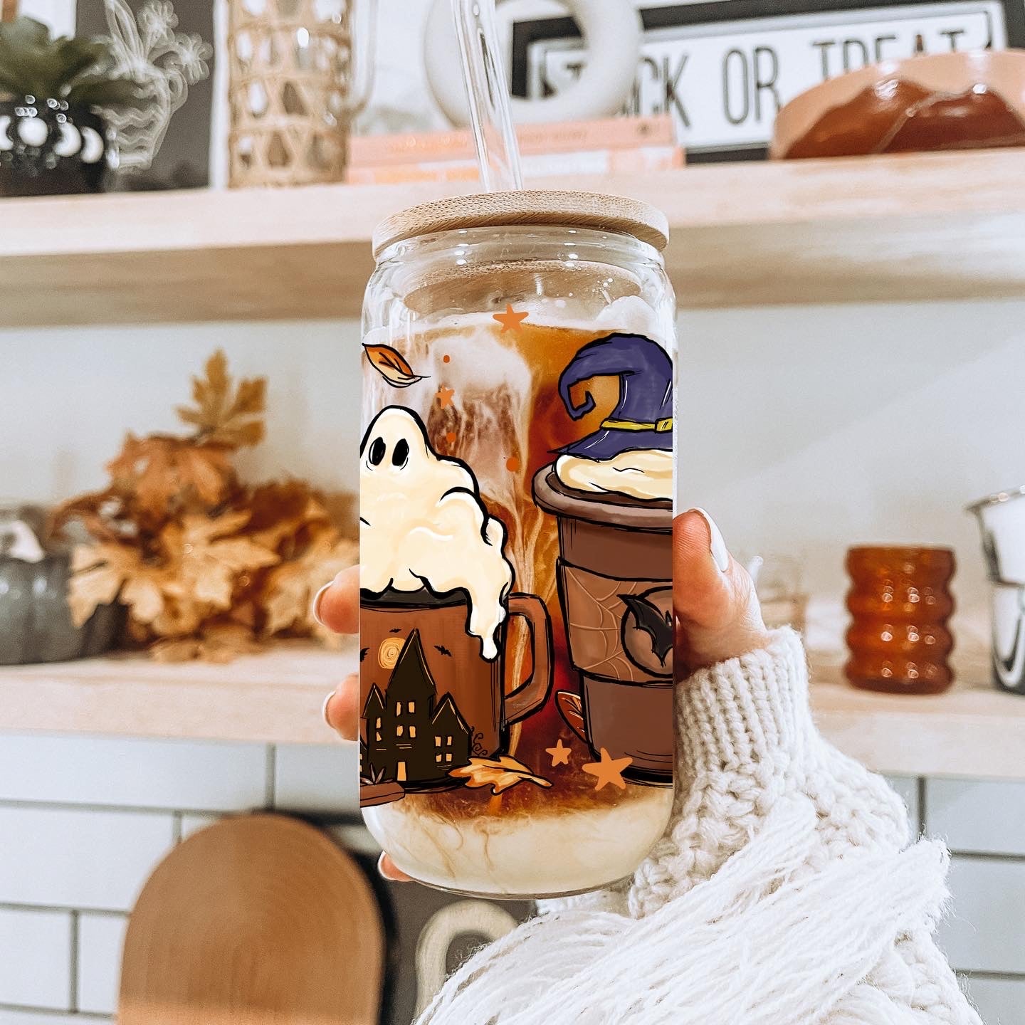 Halloween coffee glass cup