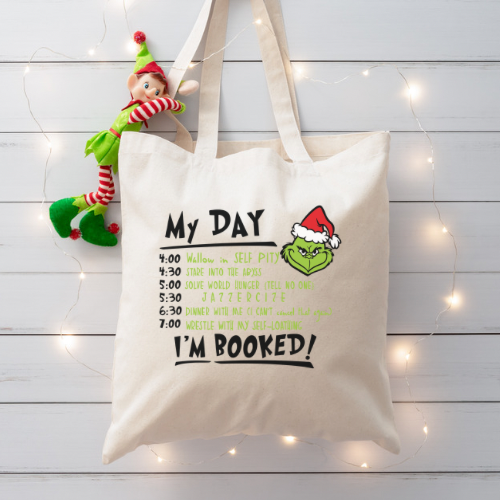 Grinch My Day Canvas Tote