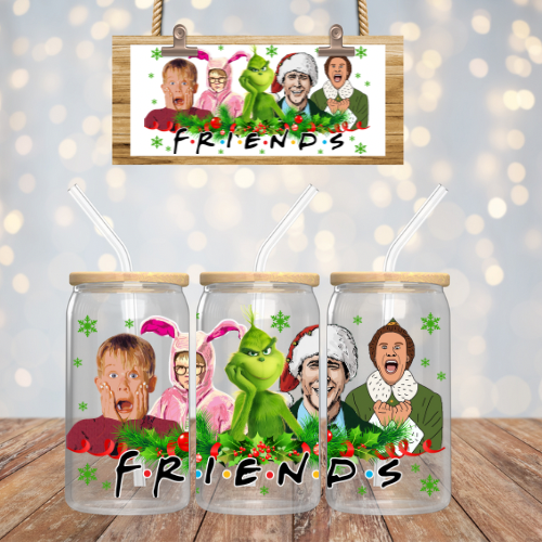 Christmas Movie “Friends” Glass Cup