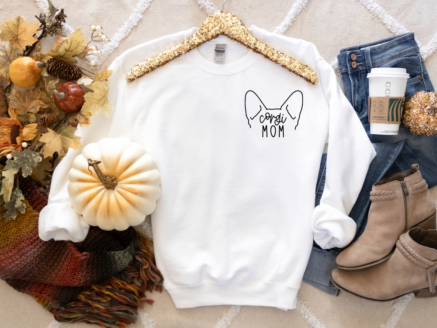 Corgi Mom Dog Ears Sweatshirt