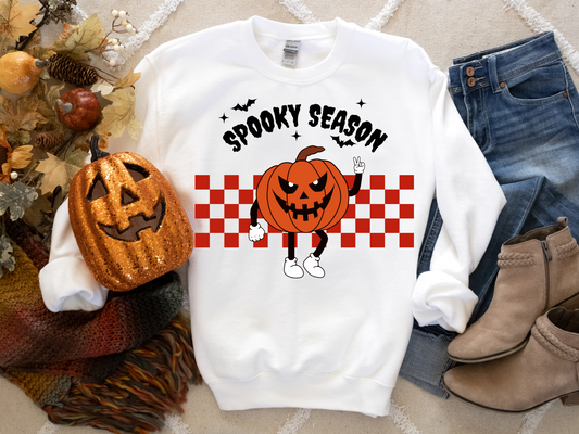 Retro Stay Spooky Halloween Skateboarding Pumpkin Sweatshirt