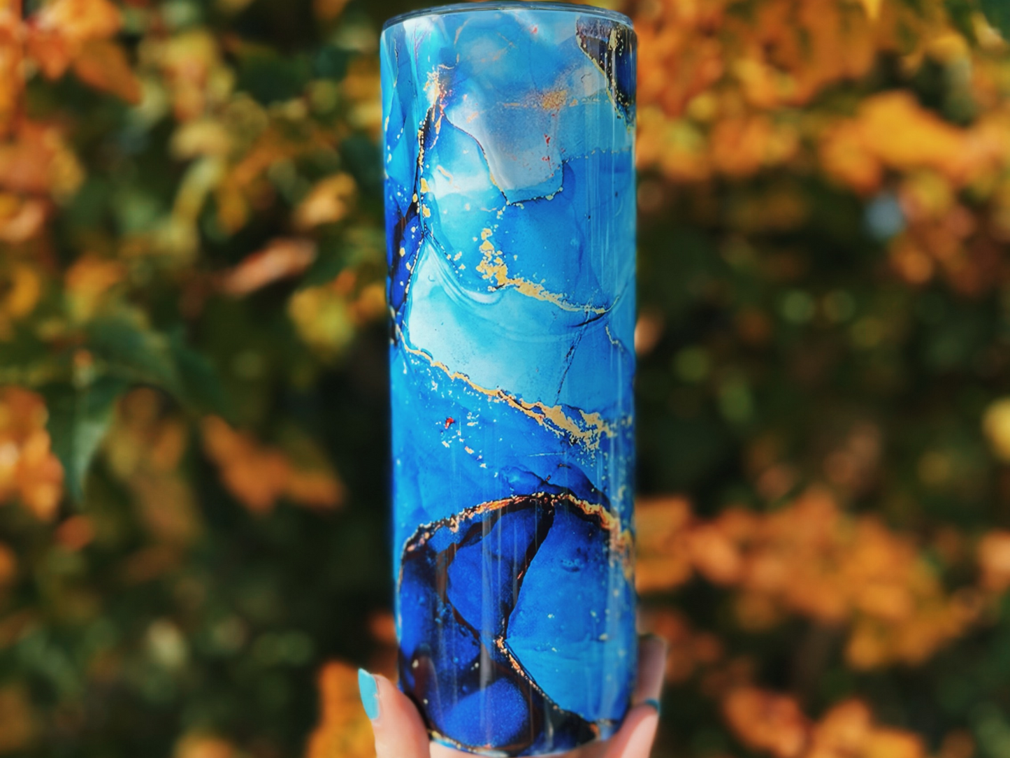 20oz Blue Marble Tumbler