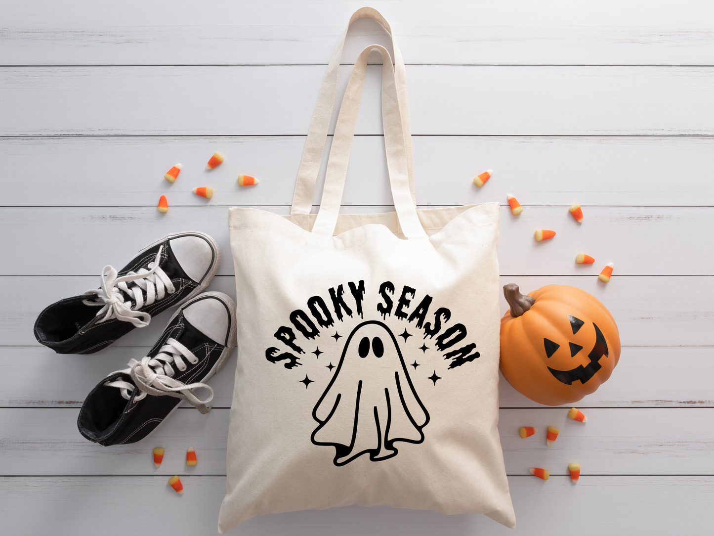 Spooky season Halloween Canvas Tote Bag