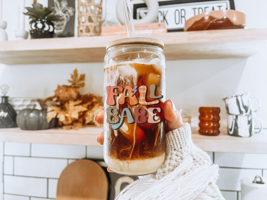 Fall babe glass cup